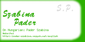 szabina pader business card